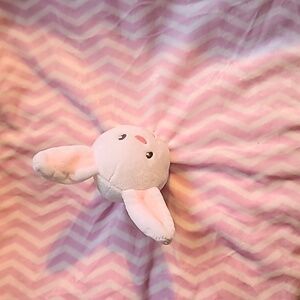 H b  bunny lovey 14 in x 14 in velvet pink and white